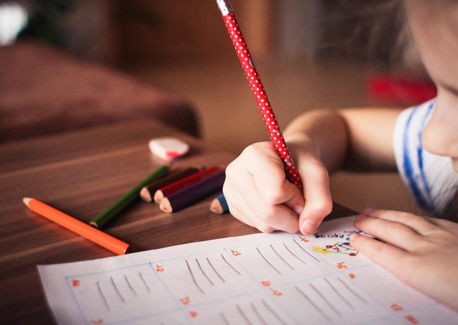 学生在书桌前对照清单逐项打勾、旁边摊开着学习计划本与几支笔的细节画面